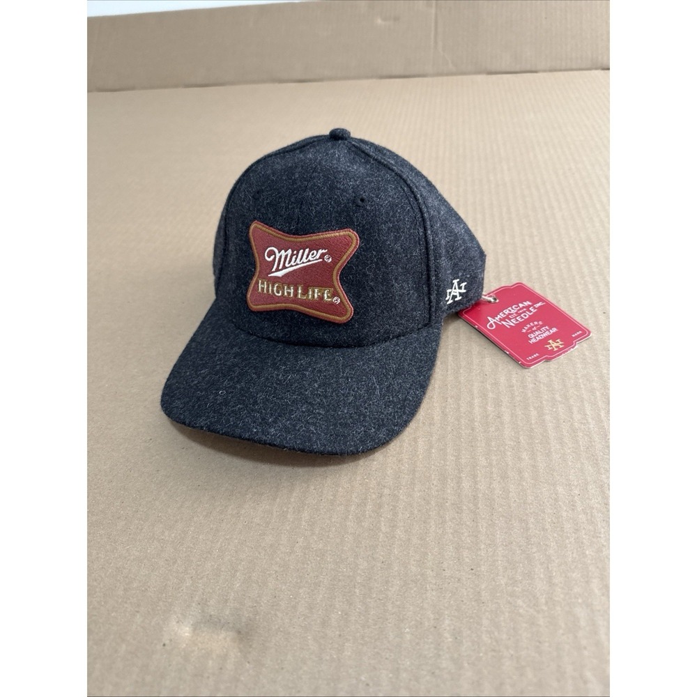 MILLER‎ HIGH LIFE Adjustable, American Needle, Patch Embroidered Logo NWT